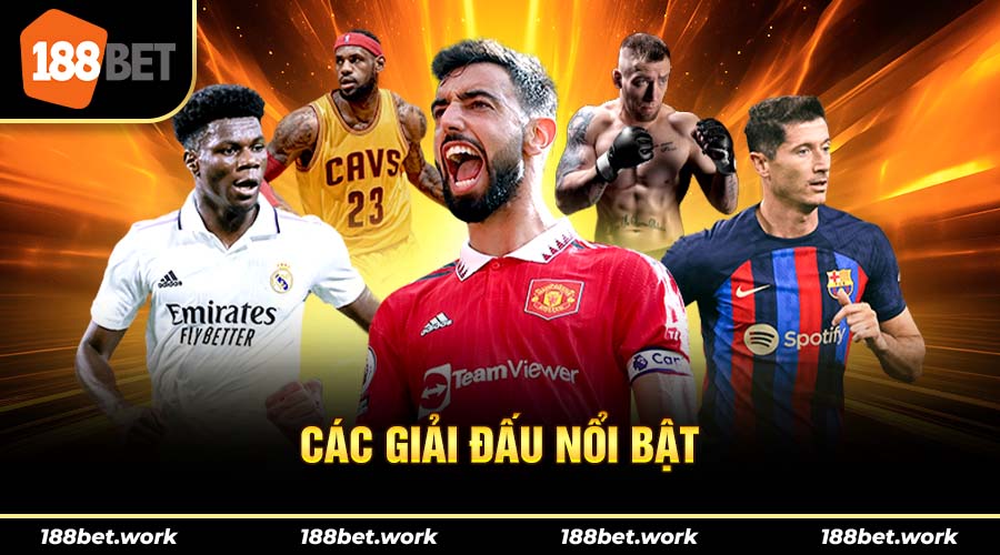 Các giải đấu nổi bật tại BXH bóng đá 188bet